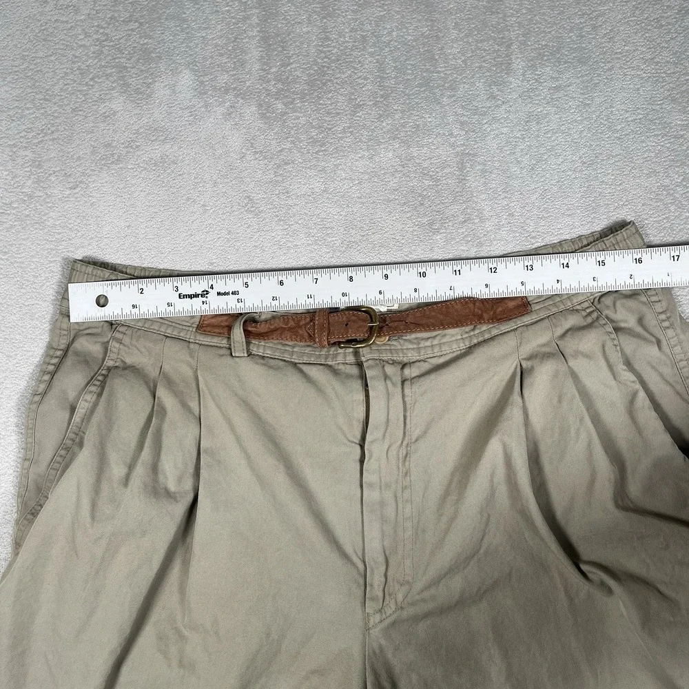 Rare Vintage 90's Gucci Pleated Shorts Men 50 Built-In Suede Belt 100% Cotton